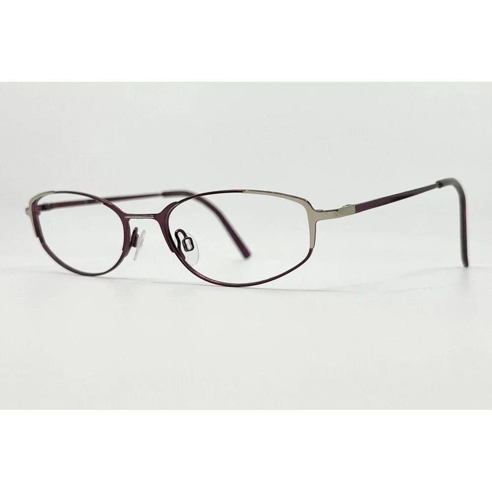 Halston Eyeglasses Frames Women Burgundy H 307 Col 80 Oval Metal 51-17-135